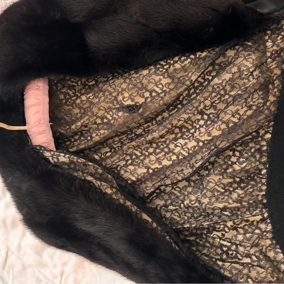 COPY - Vintage 50’s Mink Collar Wool Blend Cardigan Med Black - Picture 7 of 8